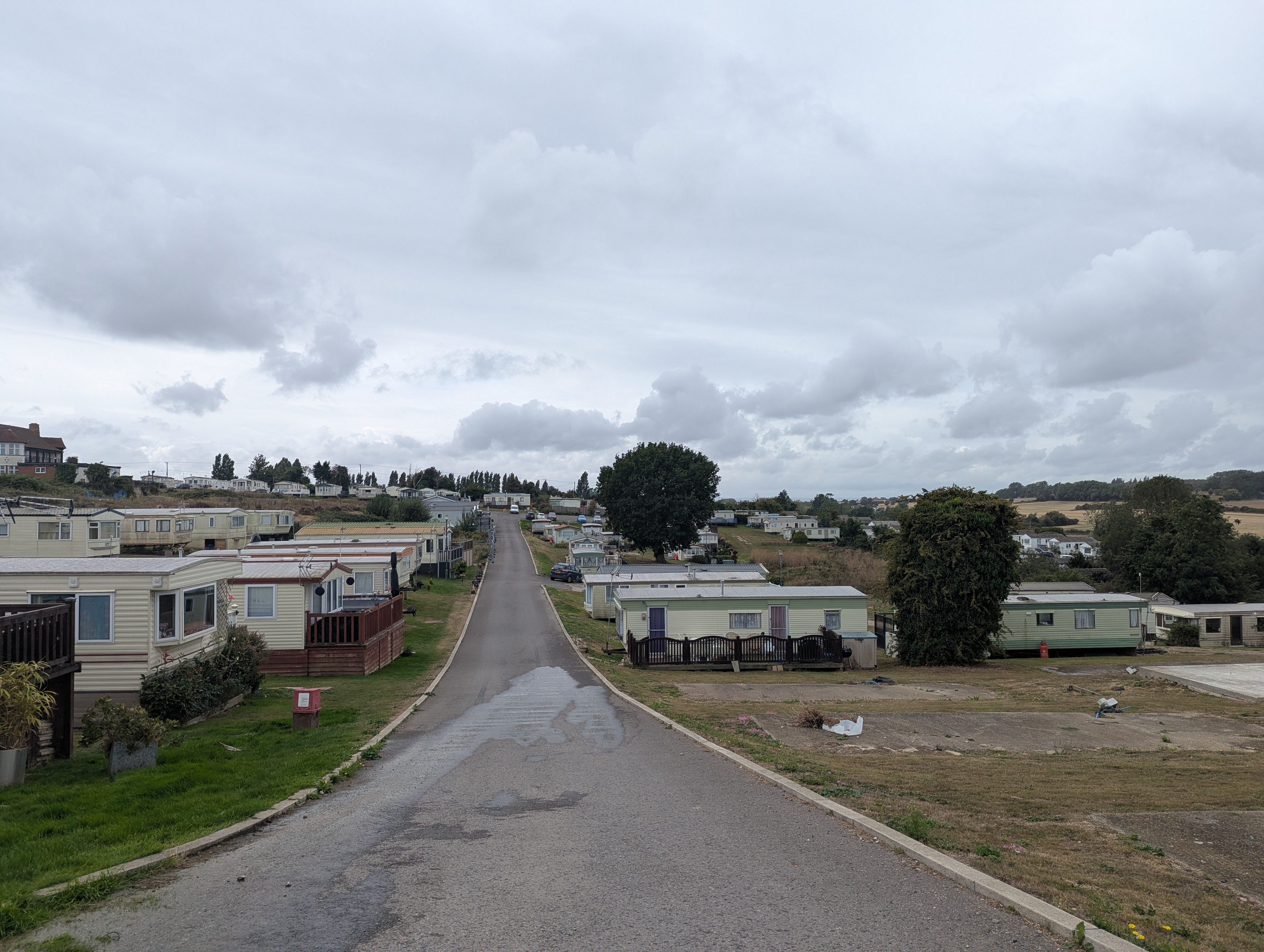 Drone shot of lodges together at Kent parks