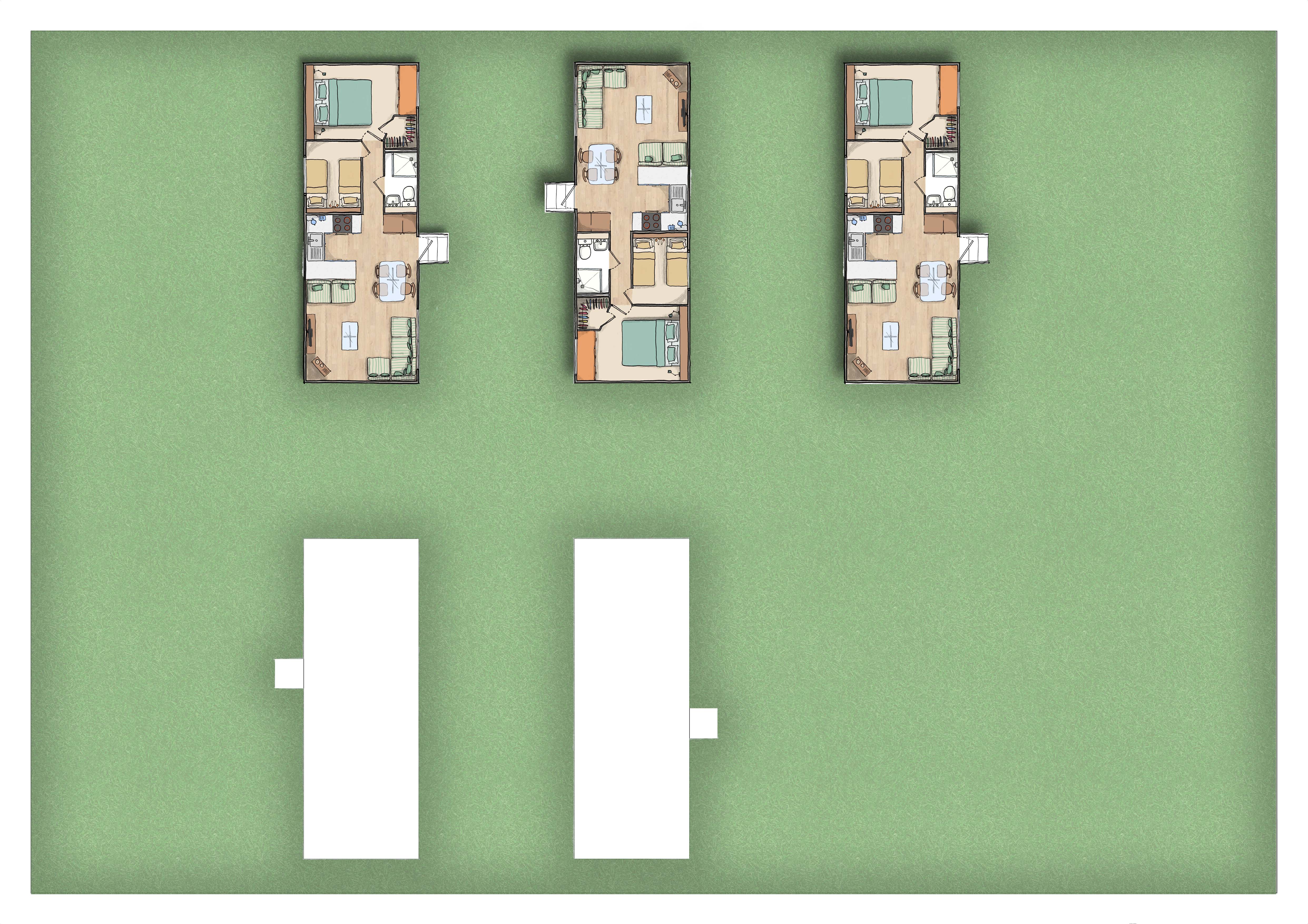 Park Home - Layout-Holiday park home with grass